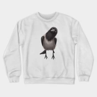 Cute Crow Drawing Crewneck Sweatshirt